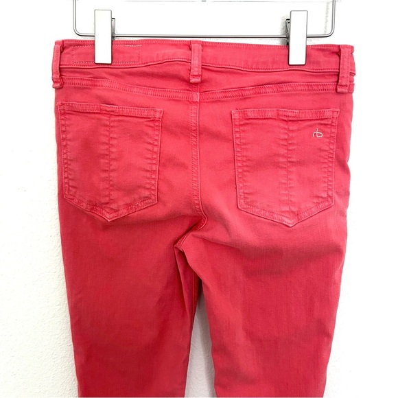 RAG & BONE The Zipper Capri Jeans Pants Skinny Ankle Cropped Coral Red Size 28 - Picture 10 of 15